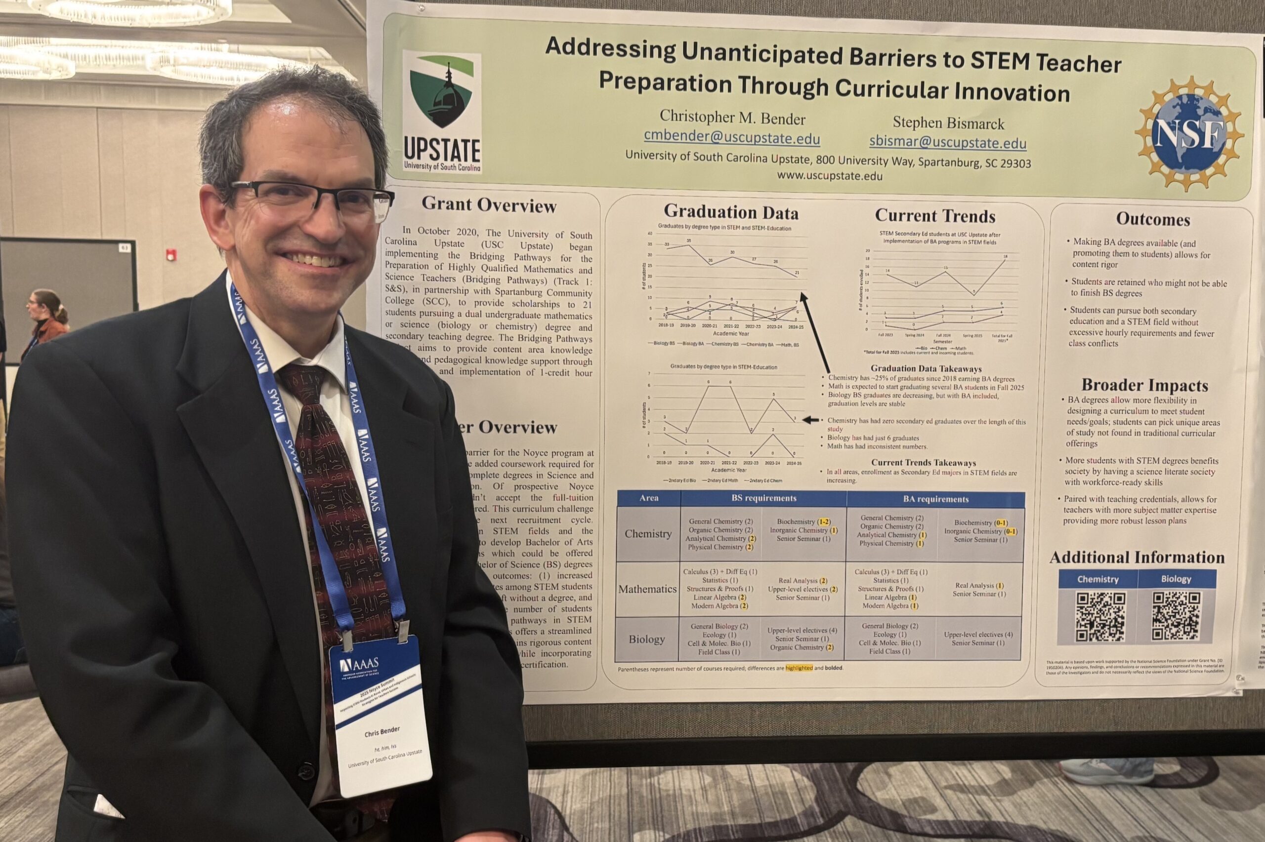 Chris Bender with poster presentation