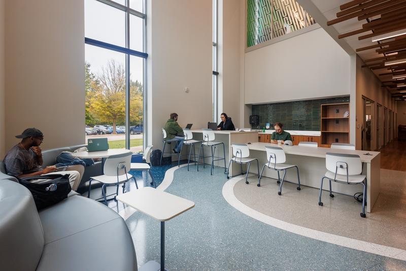 The commuter student lounge inside the Learning Commons