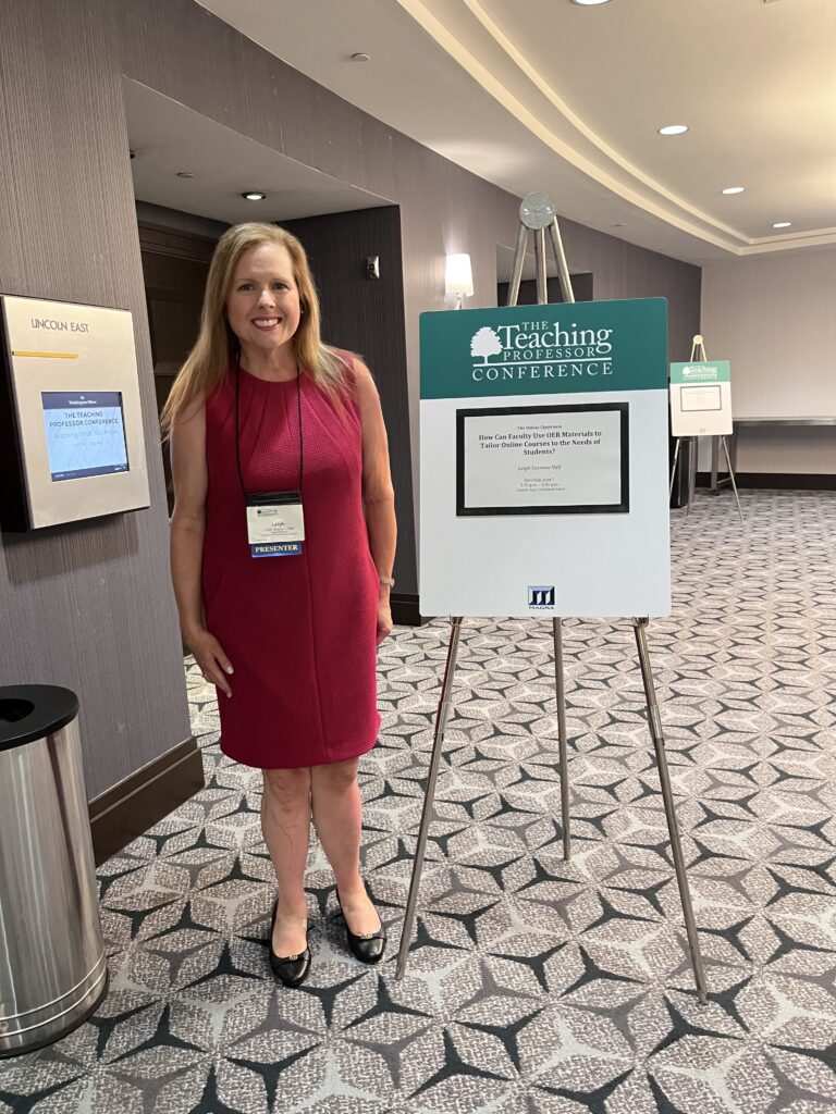 Leigh Hall with poster presentation