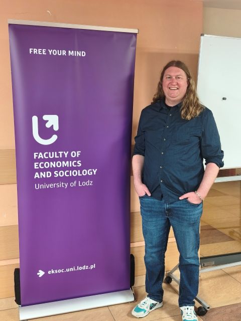 Colby King at the University of Lodz in Poland